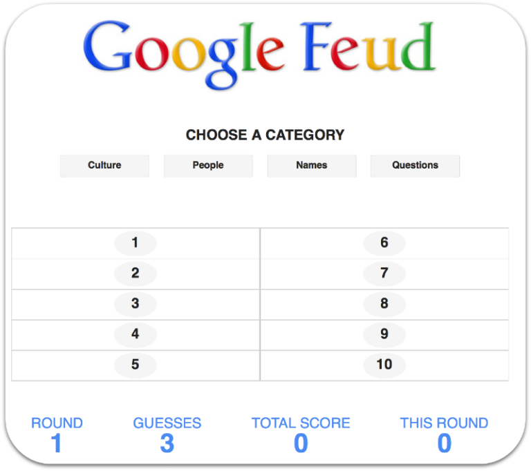Just for fun: Google Feud