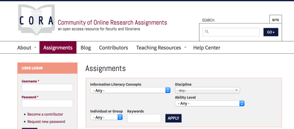 community of online research assignments